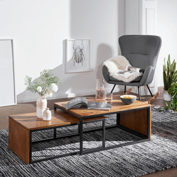 Solid Wood Sheesham Nesting Coffee Table