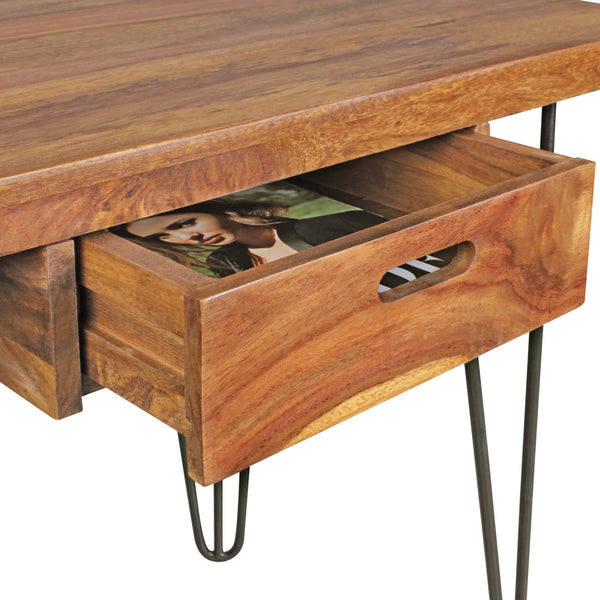 Solid Wood Sheesham Study Table/ Desk With Iron Legs