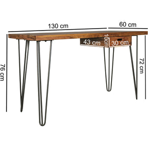 Solid Wood Sheesham Study Table/ Desk With Iron Legs