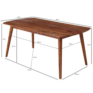 Solid Wood Sheesham Dining Table With Round Legs