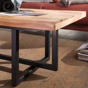 Mix Wood Coffee Table With Iron Legs