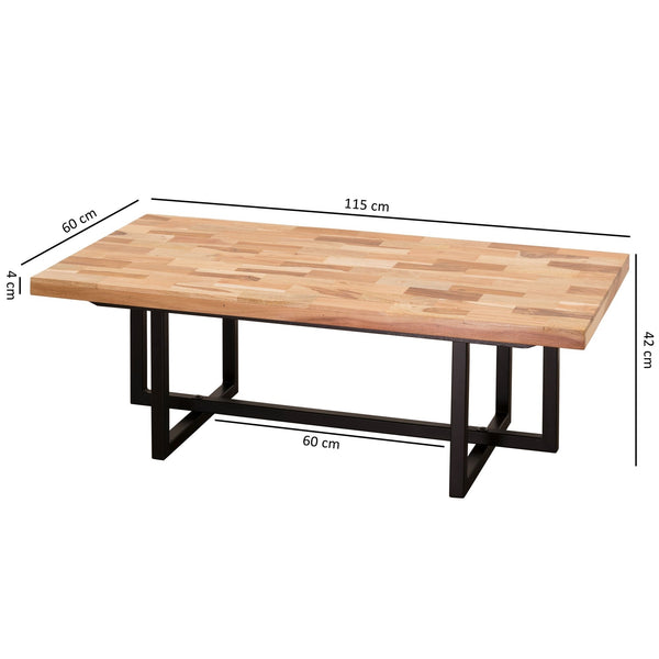 Mix Wood Coffee Table With Iron Legs
