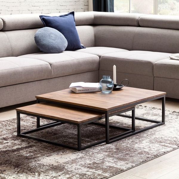 Solid Wood Sheesham Set Of 2 Side Nesting Coffee Table
