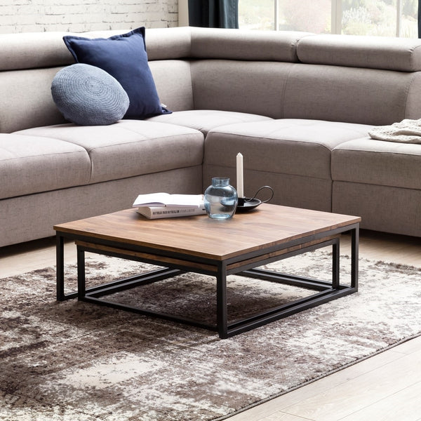 Solid Wood Sheesham Set Of 2 Side Nesting Coffee Table