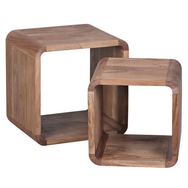 Solid Wood Landhous Set Of 2 Side Tables