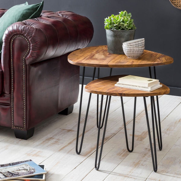 Minto Solid Wood Nested Tables - Set of 2