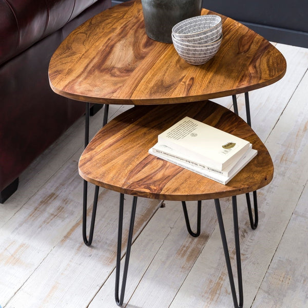 Minto Solid Wood Nested Tables - Set of 2