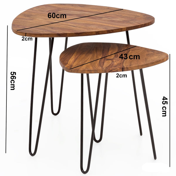 Minto Solid Wood Nested Tables - Set of 2
