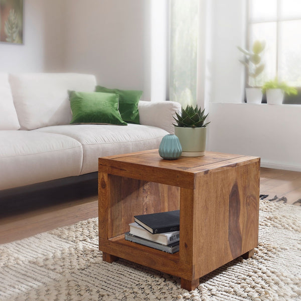 Geeta Side Table (Semi Gloss Finish, Honey Oak)