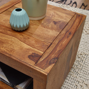 Geeta Side Table (Semi Gloss Finish, Honey Oak)