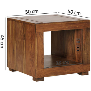 Geeta Side Table (Semi Gloss Finish, Honey Oak)