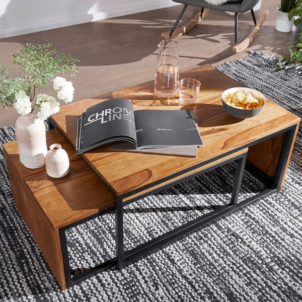 Solid Wood Sheesham Nesting Coffee Table