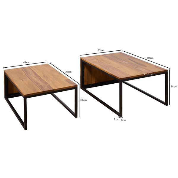 Solid Wood Sheesham Nesting Coffee Table