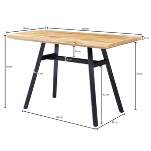 Solid Wood Dining Table With 3 cm Thick Top