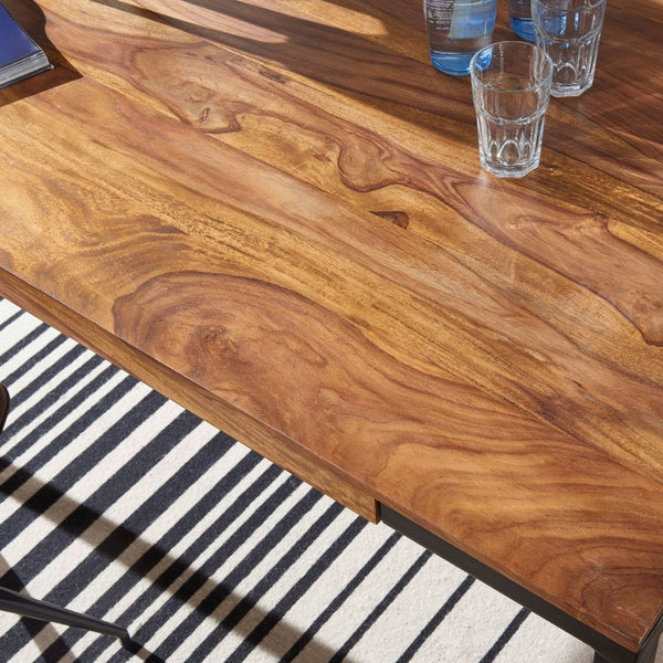 Hamish Solid Wood 6 Seater Dining Table In Honey Oak Finish