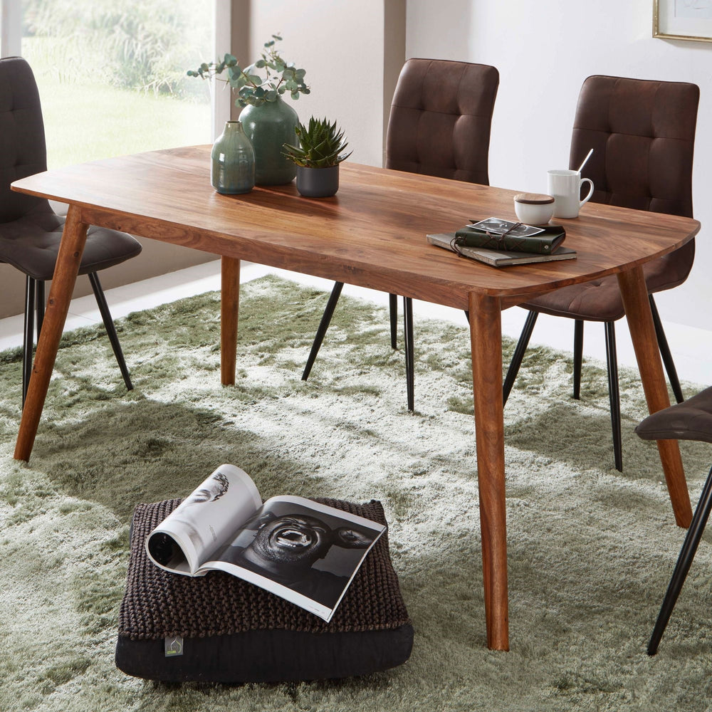 Dining Table With Rounded Edges Solid Wood Sheesham Dining Table With Rounded Corners