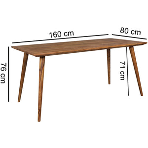 Solid Wood Sheesham Dining Table With Rounded Corners