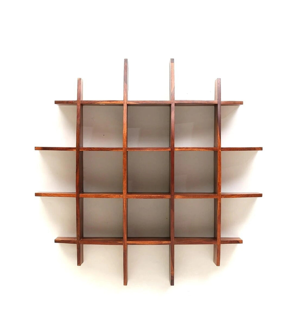 Wooden Brown Sheesham Wood Wall Shelf
