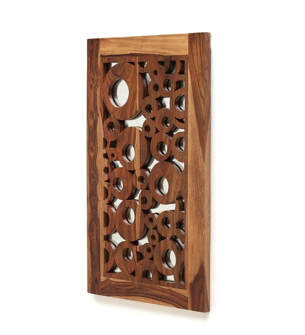 Aura Sheesham Wood Rectangle Wall Art