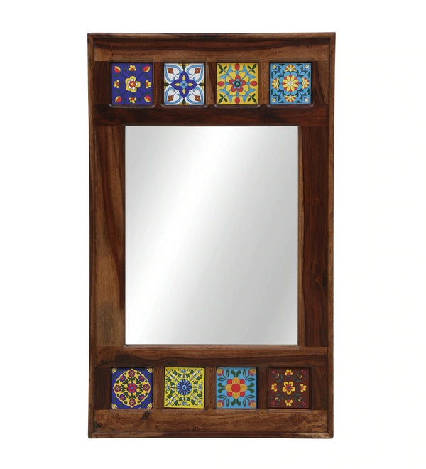 Siramika Sheesham Wood Rectangle Wall Mirror