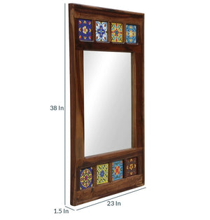 Siramika Sheesham Wood Rectangle Wall Mirror