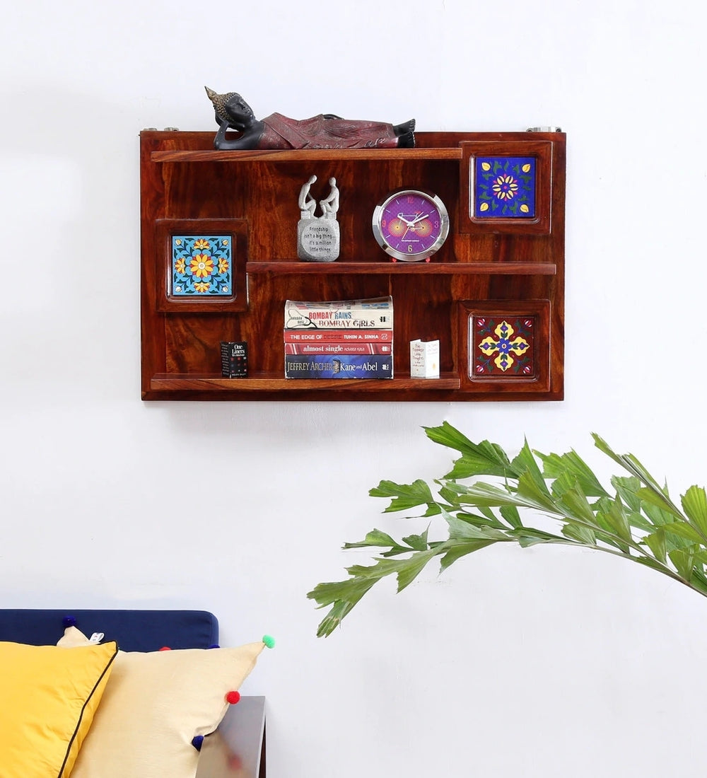 Siramika Sheesham Wood Floating Wall Shelf