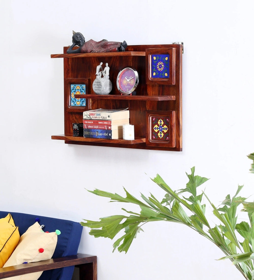 Siramika Sheesham Wood Floating Wall Shelf