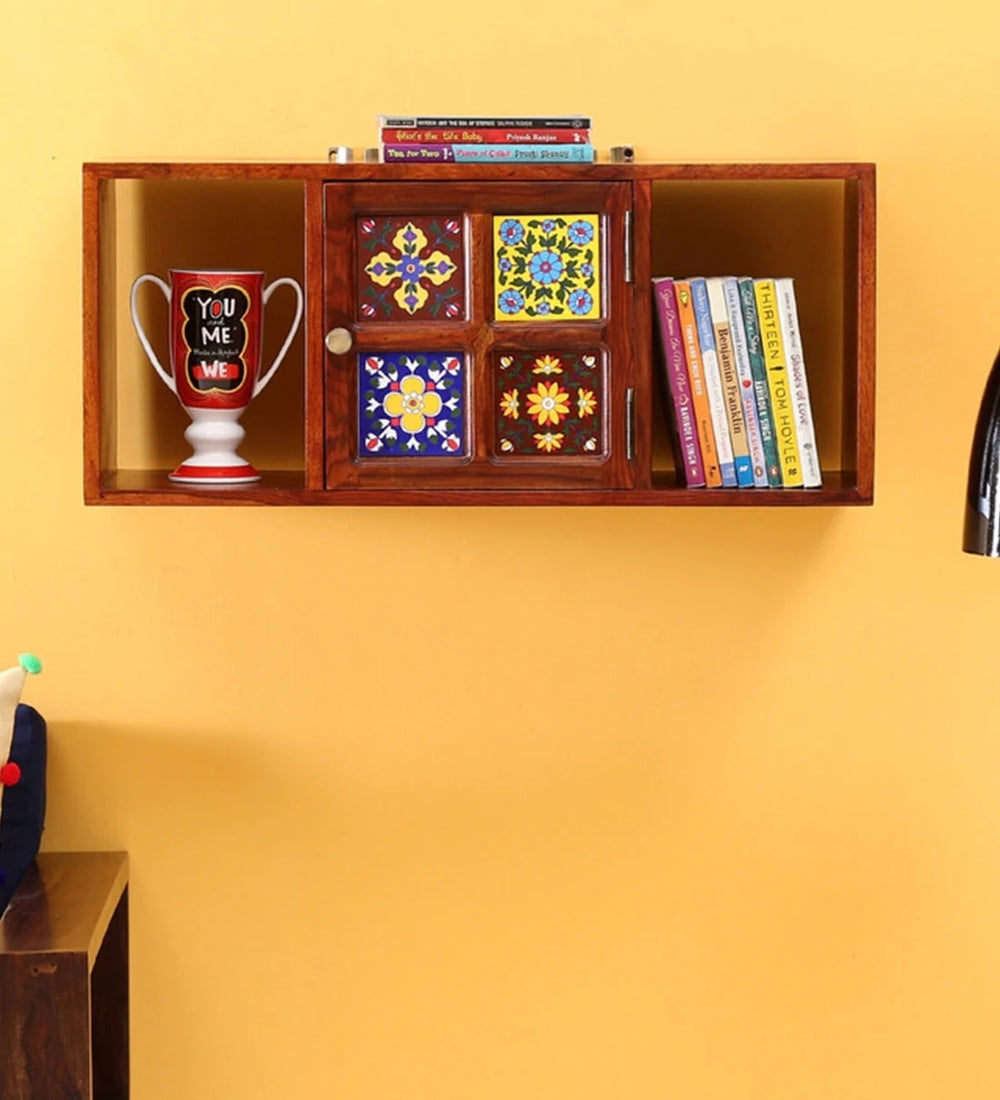Siramika Solid Wood Book Shelf/Wall Shelf