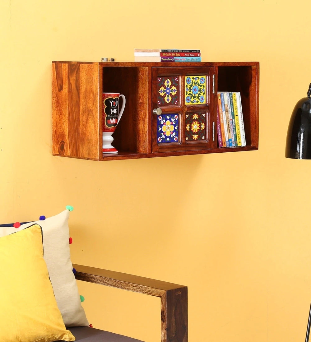 Siramika Solid Wood Book Shelf/Wall Shelf