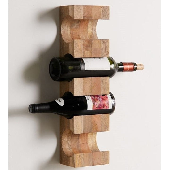 Mango Wood Wall Wine Rack