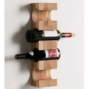 Mango Wood Wall Wine Rack