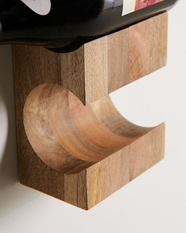 Mango Wood Wall Wine Rack