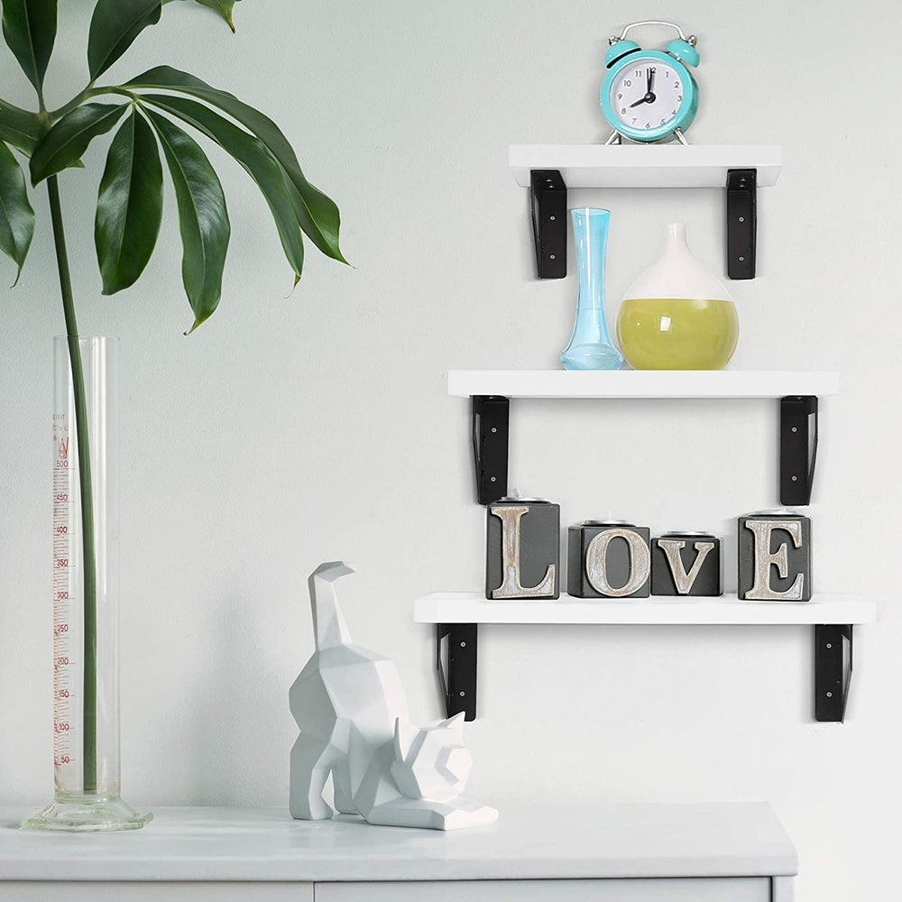 Set of 3 Mango Floating Wall Shelves
