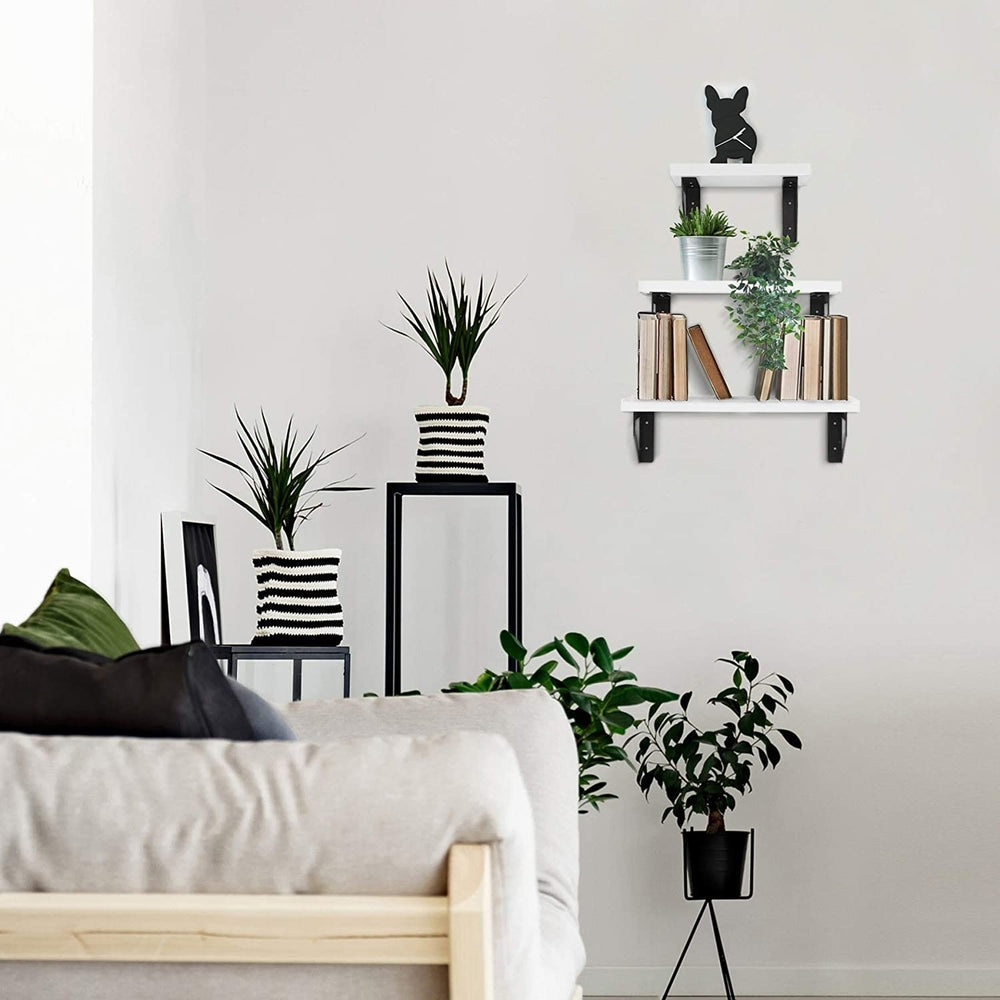 Set of 3 Mango Floating Wall Shelves