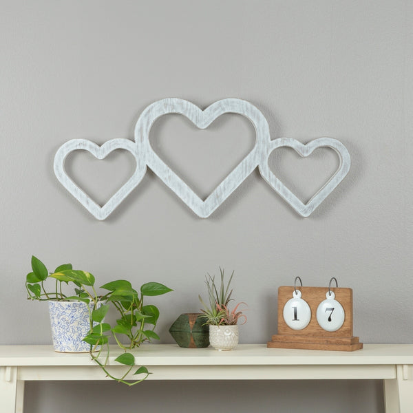 Large White Triple Heart