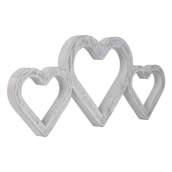Large White Triple Heart