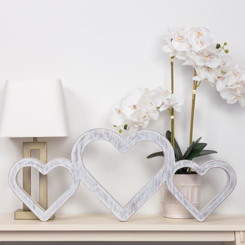 Large White Triple Heart