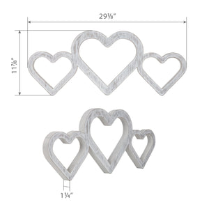 Large White Triple Heart