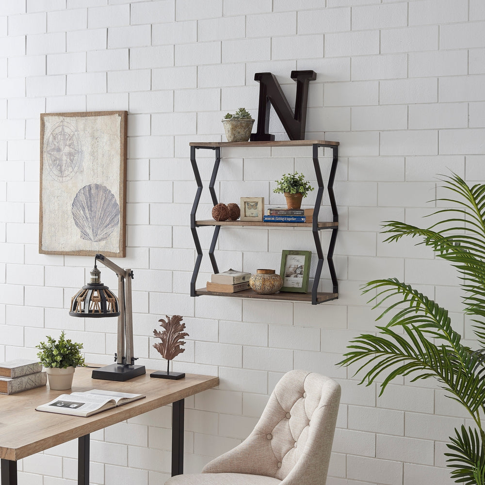 3-Tier Zigzag Floating Wall Shelf