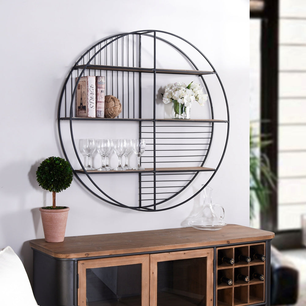 Metal Circular Open Wall Shelf