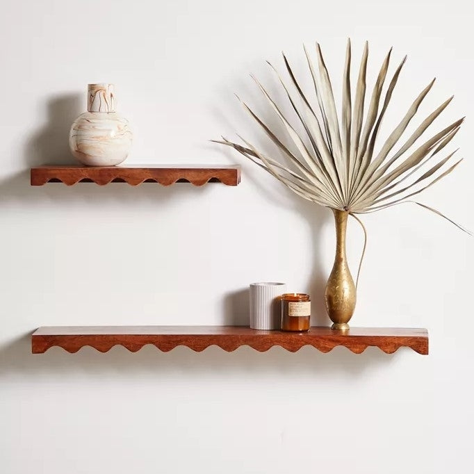 Wooden Wavy Wall Shelf