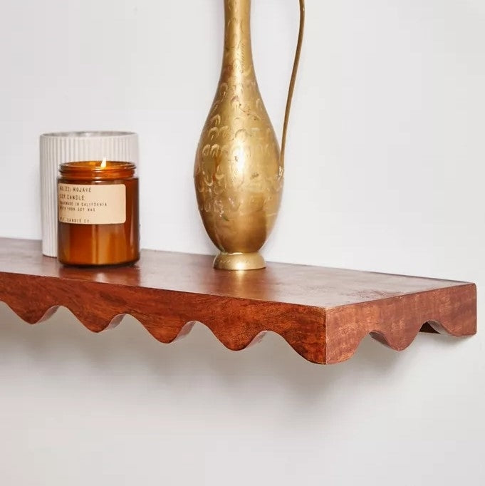 Wooden Wavy Wall Shelf