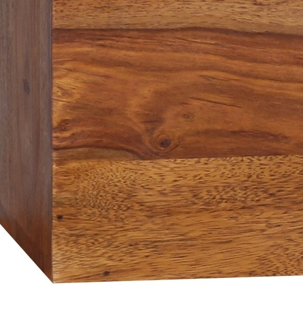 Sheesham Wood Floating Wall Shelf in Teak Finish
