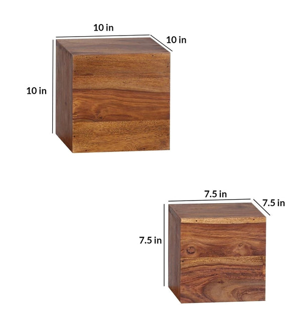 Sheesham Wood Floating Wall Shelf in Teak Finish