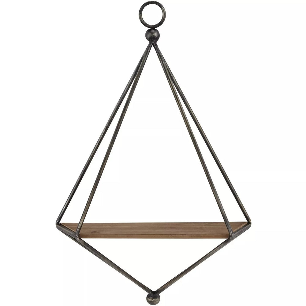 Black and Brown Triangular Wall Shelf
