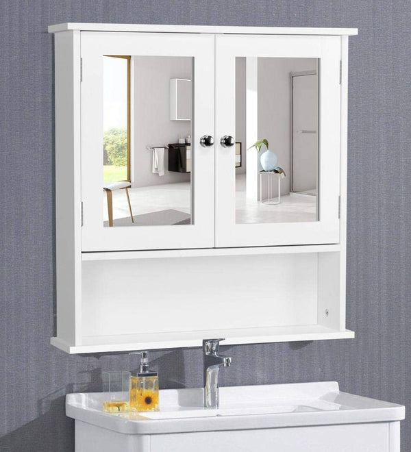 Mango Wood Wall Cabinet in White Colour