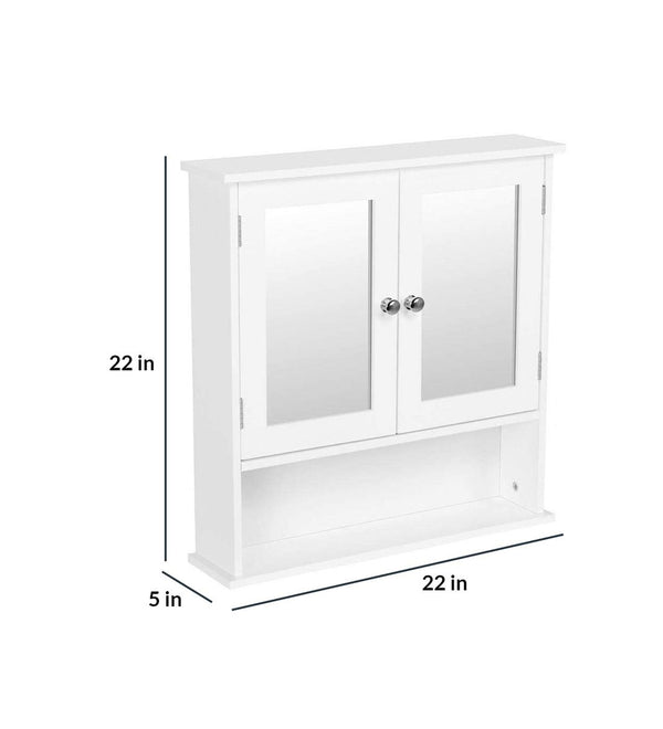 Mango Wood Wall Cabinet in White Colour