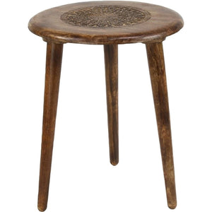 Brown Mango Wood Traditional Accent Table