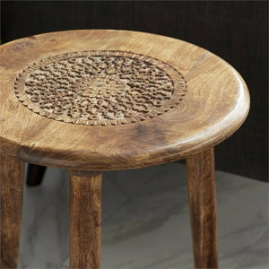 Brown Mango Wood Traditional Accent Table