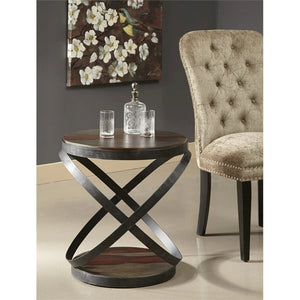 Coast To Coast Imports Kari Sheesham Wood Top and Base Accent Table in Graywash